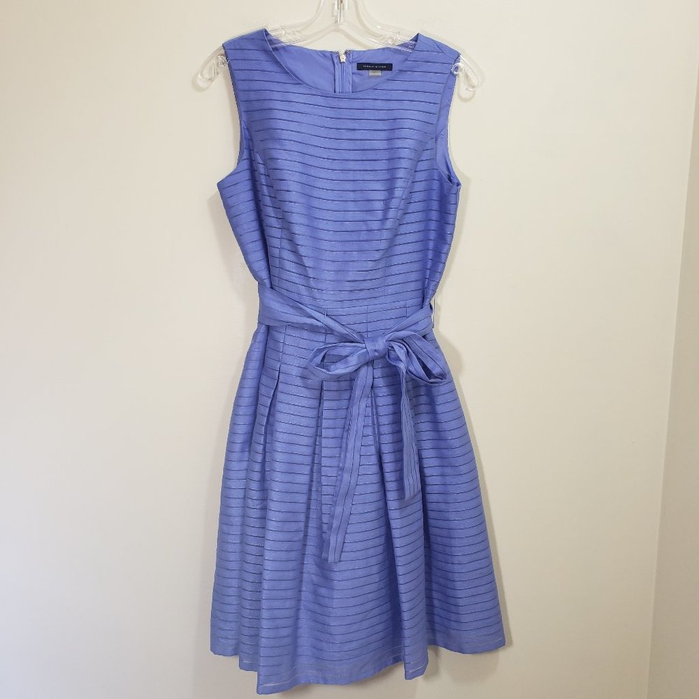 Tommy Hilfiger illusion striped sleeveless fit & flare dress
